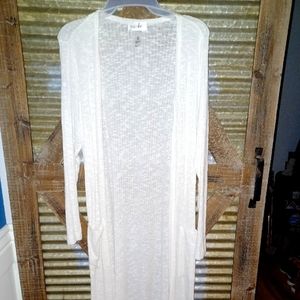 Just Be Long White Cardigan